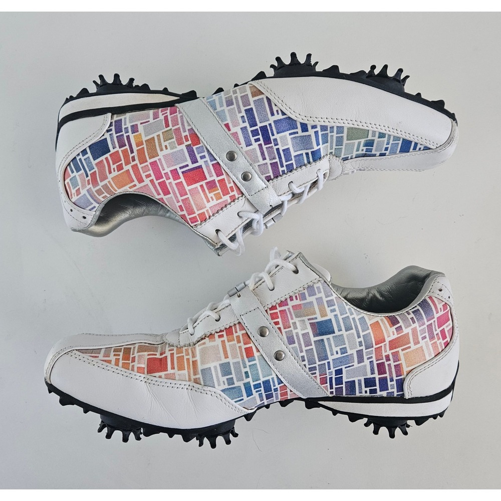 FootJoy Golf Shoes Women's 8M Mosaic Tiles Lopro Collection Spikes 97159 Retro